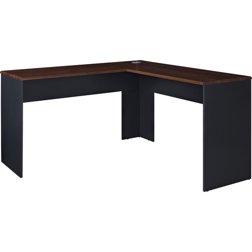 Altra Furniture - The Works Contemporary L-Shaped Desk, Cherry and Slate Gray Finish - Cherry, Slate Gray