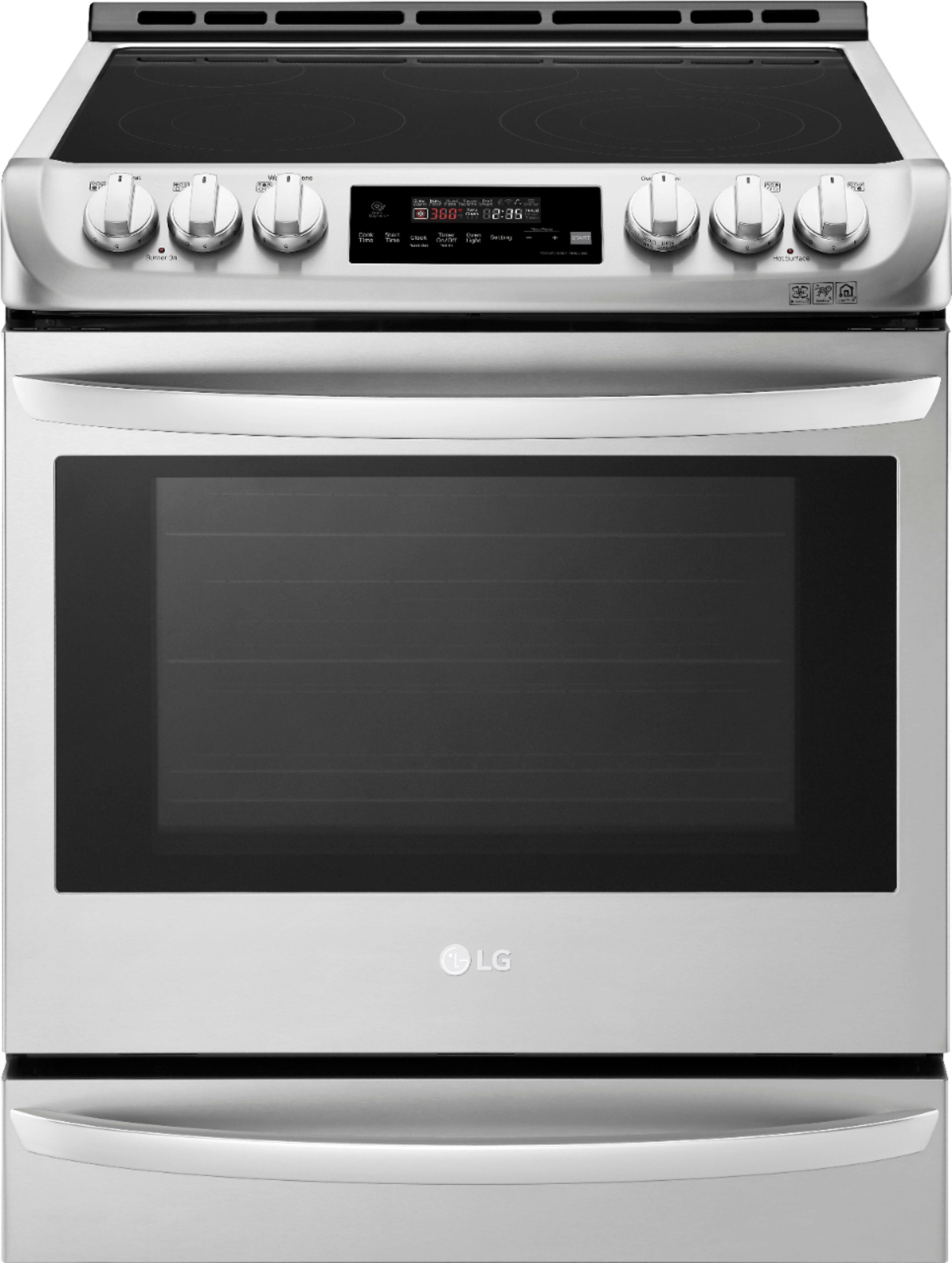Front. LG - 6.3 Cu. Ft. Smart Slide-In Electric True Convection Range with EasyClean and 3-in-1 Element - Stainless Steel.