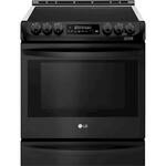 LG - 6.3 Cu. Ft. Self-Cleaning Slide-In Electric Range with ProBake Convection - PrintProof Matte Black Stainless Steel - Front_Standard