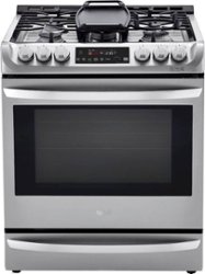 LG - 6.3 Cu. Ft. Slide-In Smart Dual Fuel True Convection Range with Self-Cleaning and ProBake Convection - Stainless steel - Front_Zoom