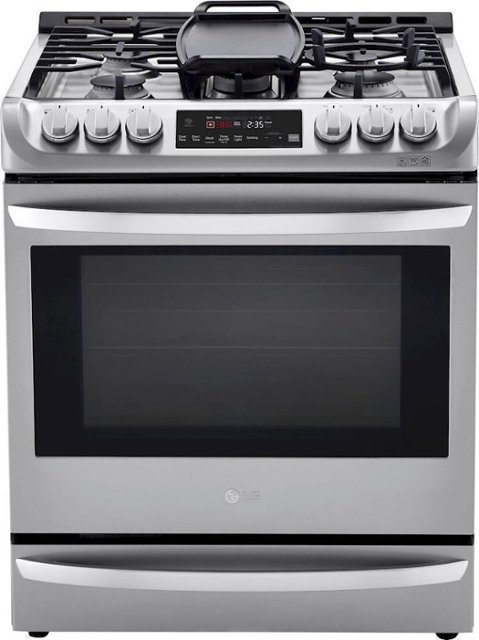 Front Zoom. LG - 6.3 Cu. Ft. Self-Cleaning Slide-In Dual Fuel Range with ProBake Convection - Stainless steel.
