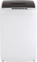GE - 2.8 Cu. Ft. High-Efficiency Top Load Portable Washer with Stainless Steel Basket and 8 Wash Cycles - White/Black - Front_Zoom