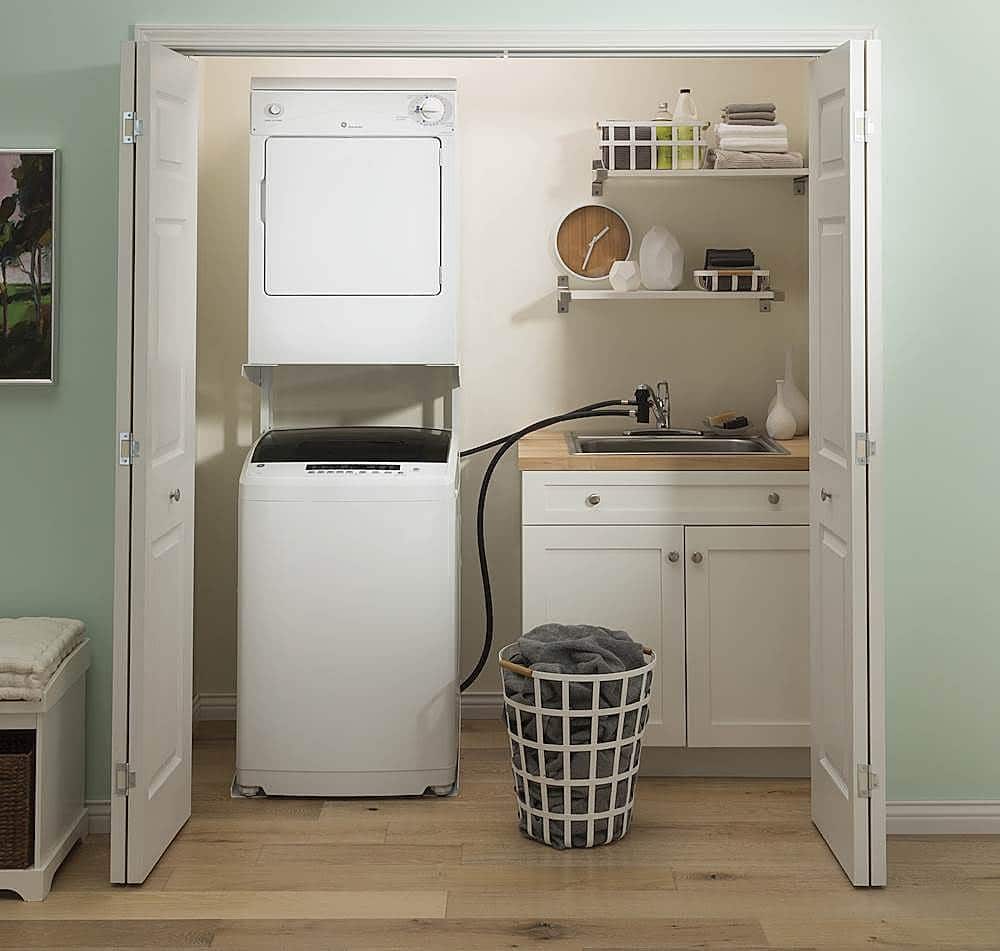 Alt View 12. GE - 2.8 Cu. Ft. Top Load Washer with Portable - White/Black.