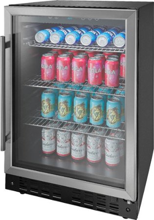 Insignia™ - 165-Can Built-In Beverage Cooler - Stainless Steel