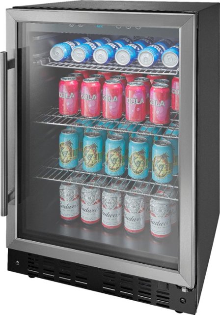 Angle Zoom. Insignia™ - 165-Can Built-In Beverage Cooler - Stainless Steel.