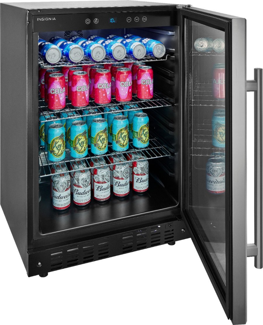 Zoom in on Alt View Zoom 12. Insignia™ - 165-Can Built-In Beverage Cooler - Stainless steel.