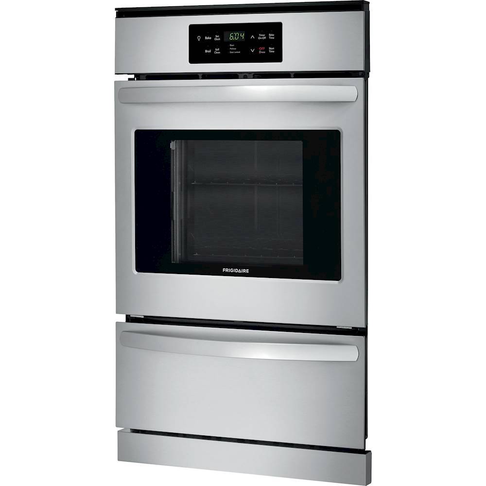 Left View: Frigidaire - 24" Built-In Single Gas Wall Oven - Black