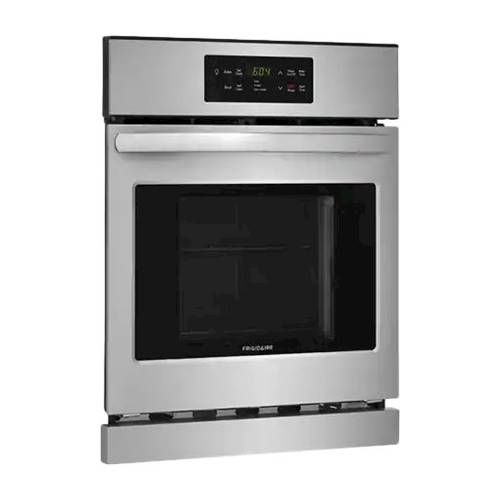 Angle View: GE Profile - 30" Smart Built-In Single Electric Convection Wall Oven with Air Fry & In-Oven Camera - Black stainless steel