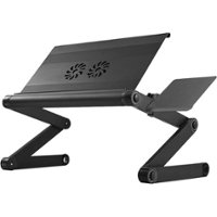 Uncaged Ergonomics - WorkEZ Cool Adjustable Laptop Cooling Tray - Black - Front_Zoom