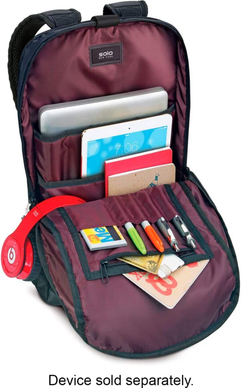 Alt View 1. Solo New York - Varsity Collection Draft Laptop Backpack for 15.6" Laptop - Black.