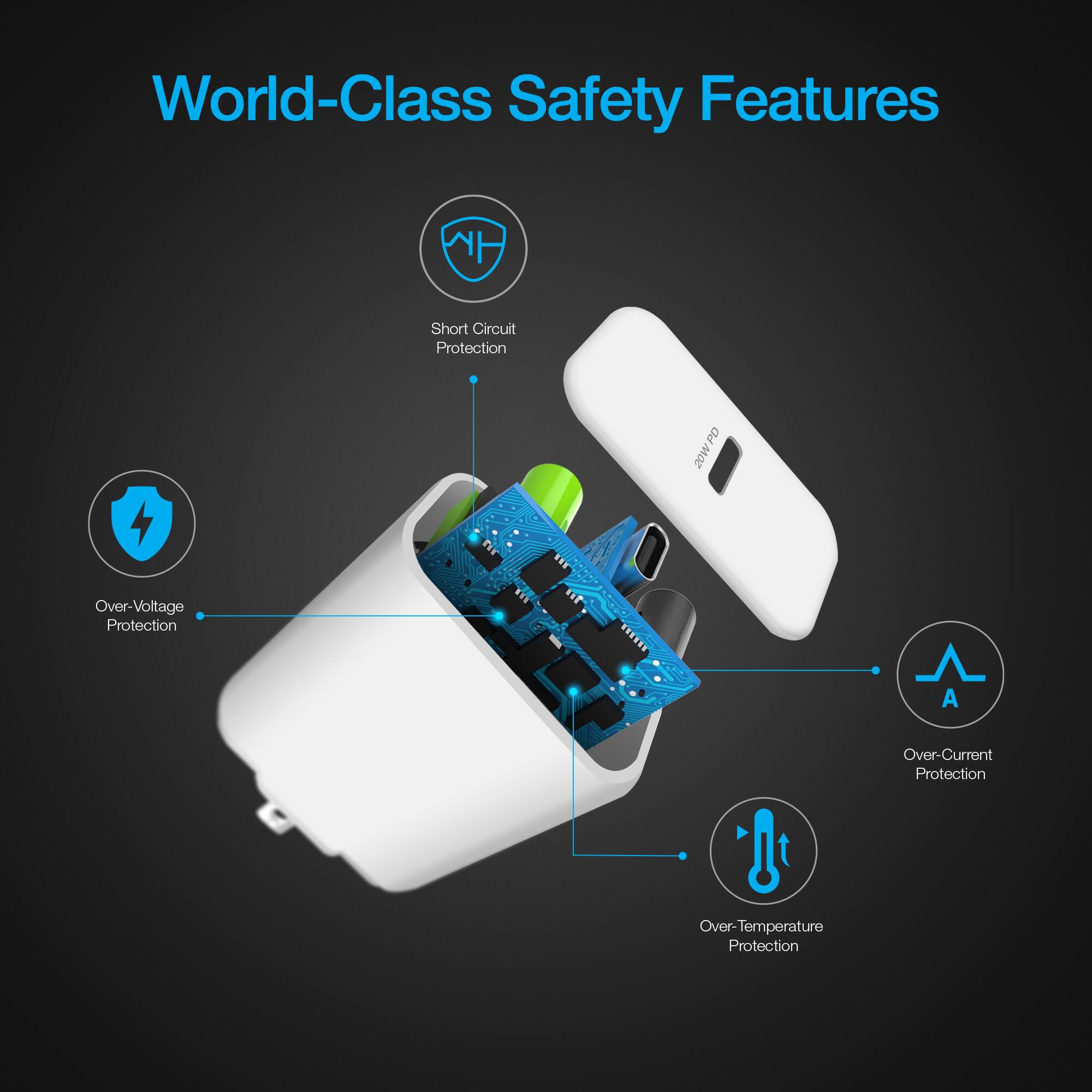 World-Class Safety Features  
- Short Circuit Protection  
- Over-Voltage Protection  
- Over-Current Protection  
- Over-Temperature Protection