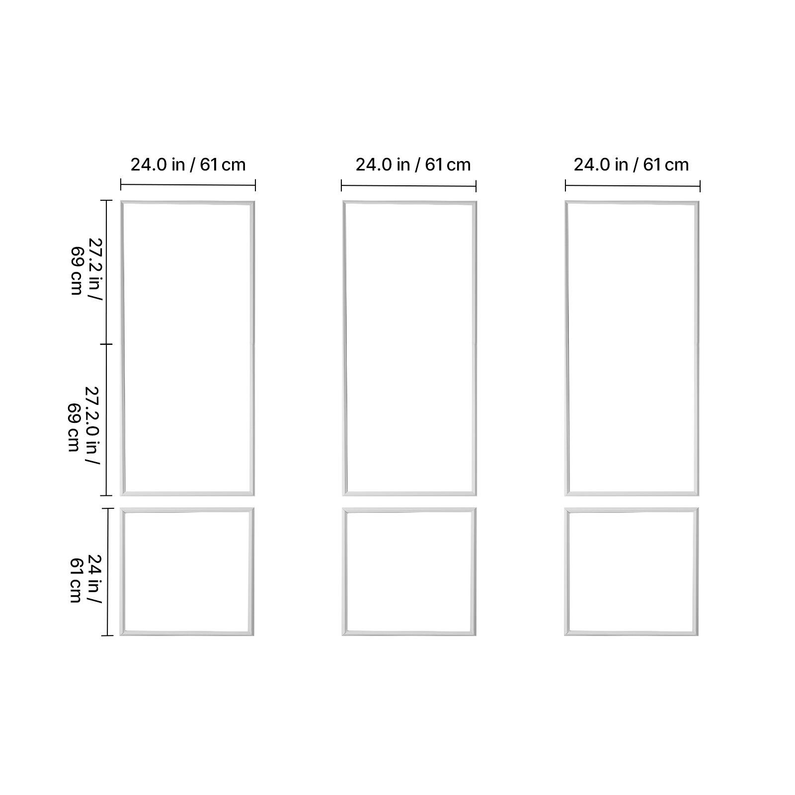 24.0 in / 61 cm  
24.0 in / 61 cm  
24.0 in / 61 cm  
27.2 in / 69 cm  
27.2 in / 69 cm  
24 in / 61 cm