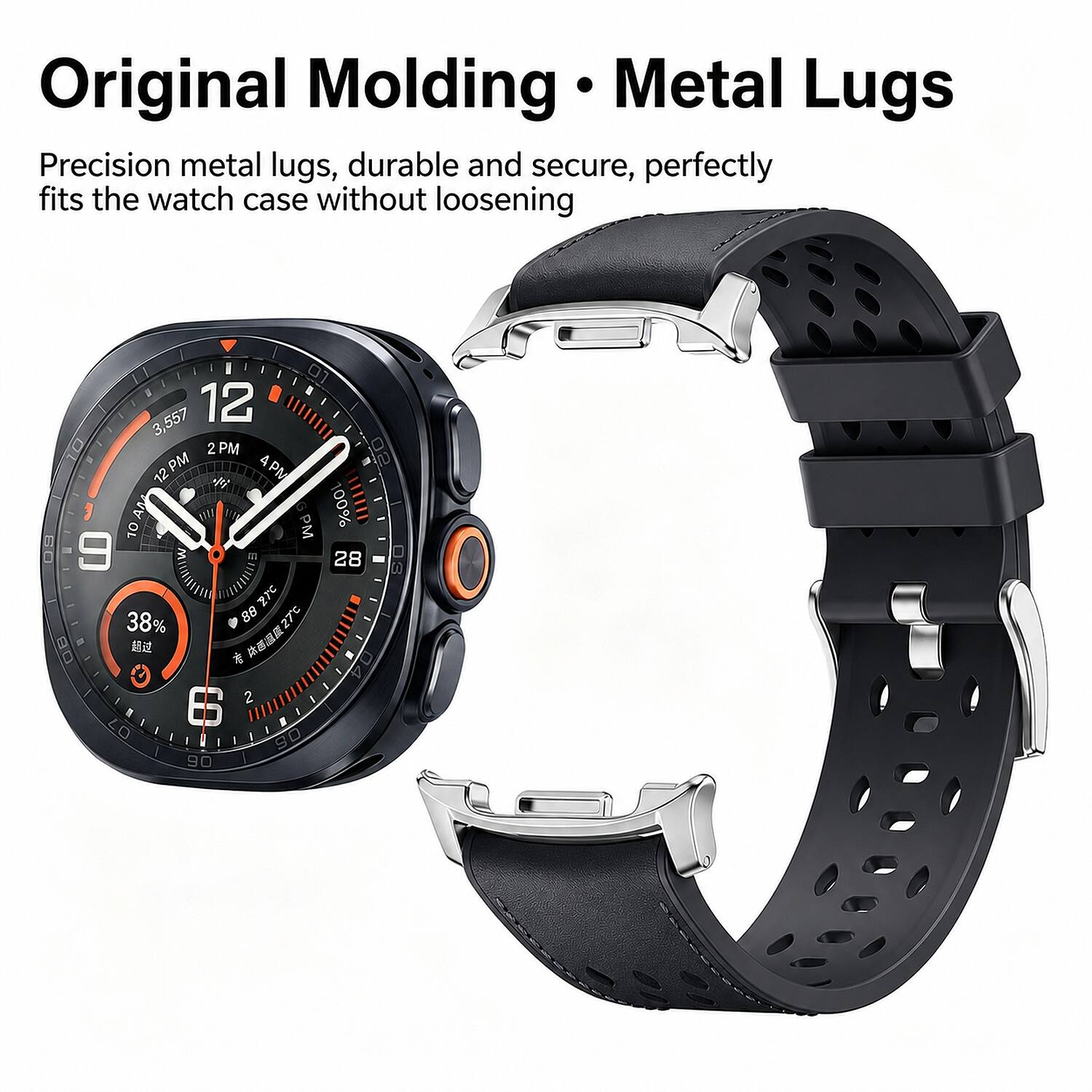 Original Molding Metal Lugs

Precision metal lugs, durable and secure, perfectly fits the watch case without loosening

3,557 12 2PM 12PM 12 4PM PM 10 9 88 prc 38% 27 2 6 90 90

100% 28

06