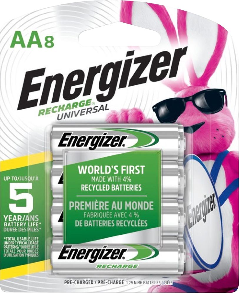 Energizer - Recharge Universal Rechargeable AA Batteries (8-Pack)