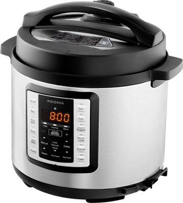 Insignia™ - 6-Quart Multi-Function Pressure Cooker - Stainless Steel - Angle