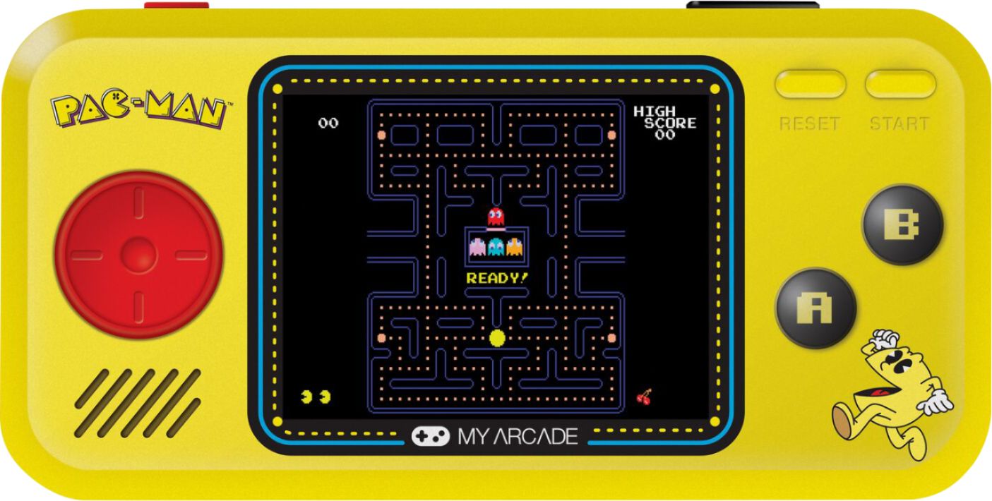 PAC-MAN Micro Arcade Game Retro Pocket-sized Electronic Toy USB Rechargeable NEW 