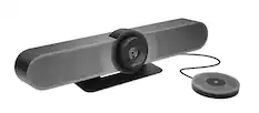 Front. Logitech - MeetUp 4K Ultra HD Video Conferencing Kit with Expansion Microphone for Huddle Rooms - Black.