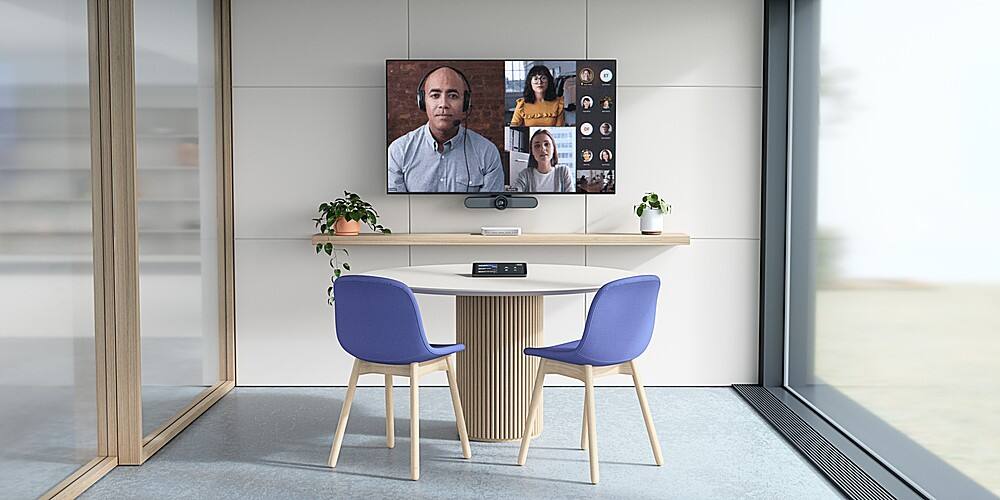Alt View 17. Logitech - MeetUp 4K Ultra HD Video Conferencing Kit with Expansion Microphone for Huddle Rooms - Black.