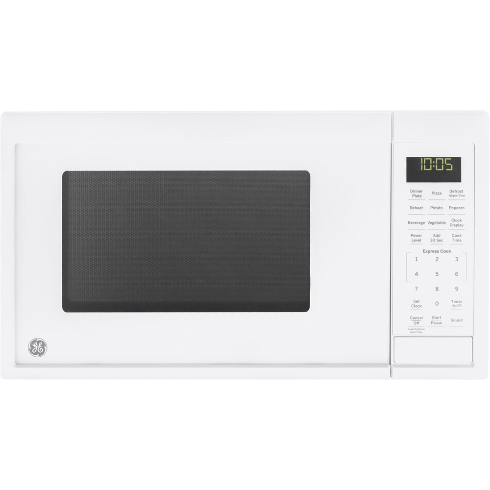 Front. GE - 0.9 Cu. Ft. Microwave - White.
