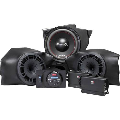 MB Quart - 10" Dual-Voice-Coil 4-Ohm Subwoofer with Two 8" 2-Way Front Speakers, Two 400W Amps and Bluetooth Source Unit - Black