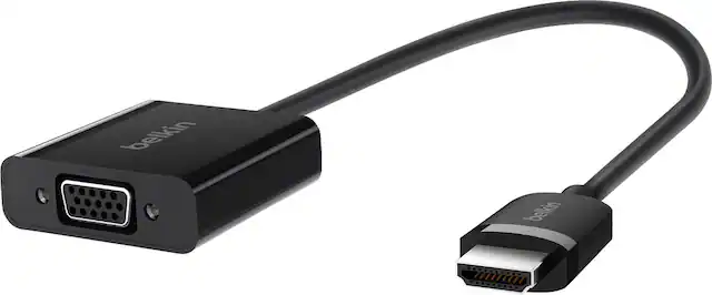 Front. Belkin - Belkin HDMI to VGA Adapter with Micro-USB Power and Audio Support - Black.