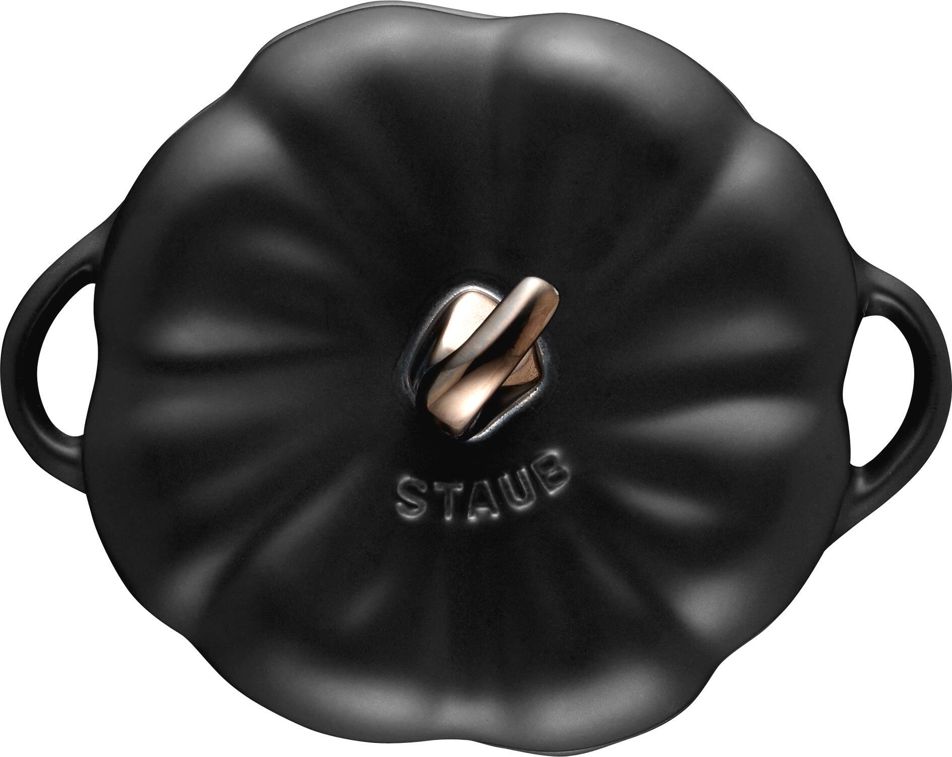 Alt View 7. Staub - Staub Ceramic 16-oz Petite Pumpkin Cocotte - Matte Black - Matte Black.