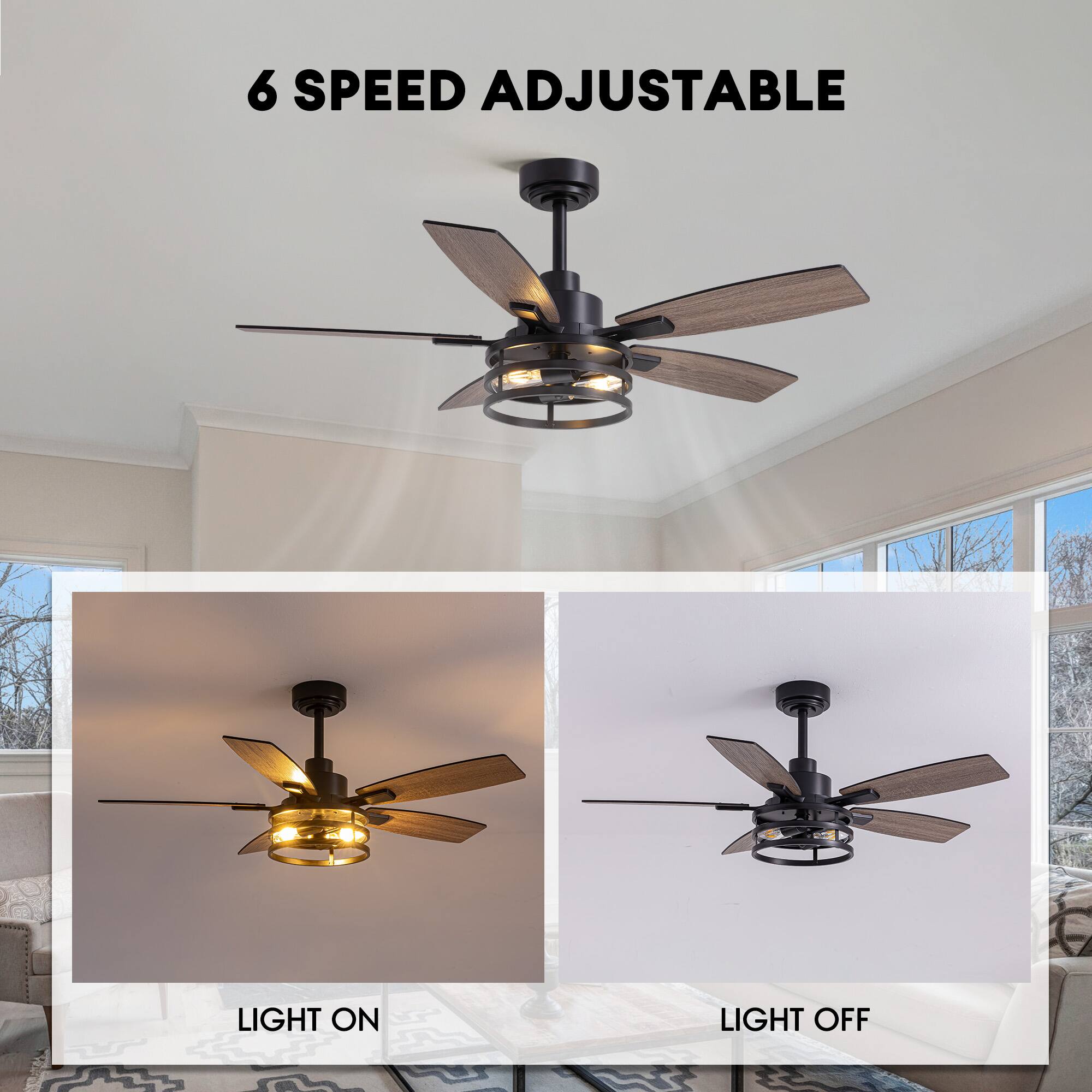6 SPEED ADJUSTABLE

LIGHT ON

LIGHT OFF