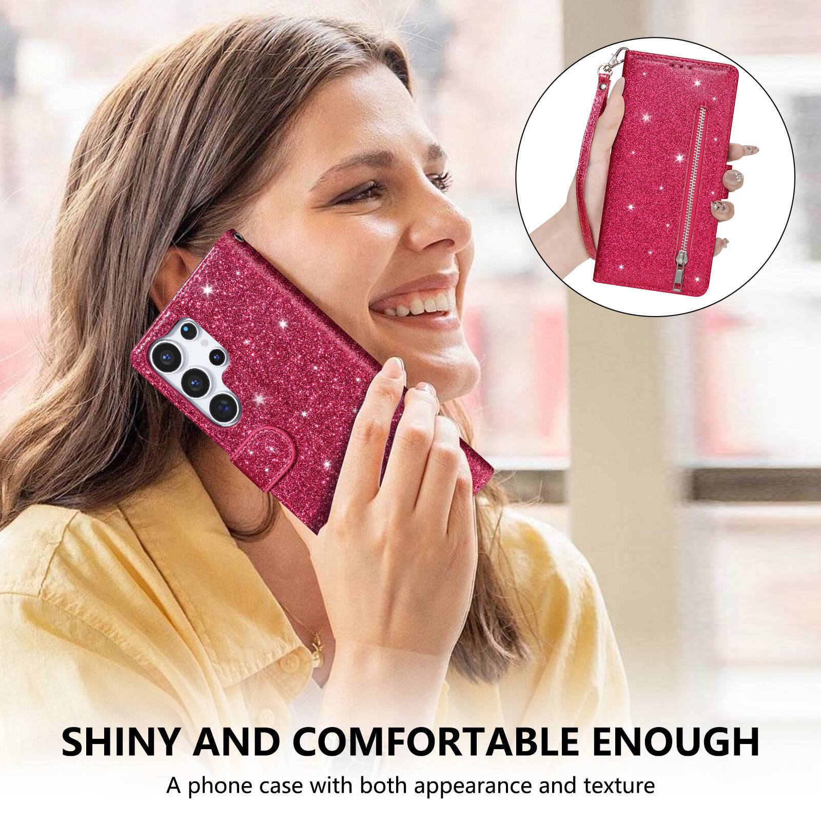SHINY AND COMFORTABLE ENOUGH  
A phone case with both appearance and texture