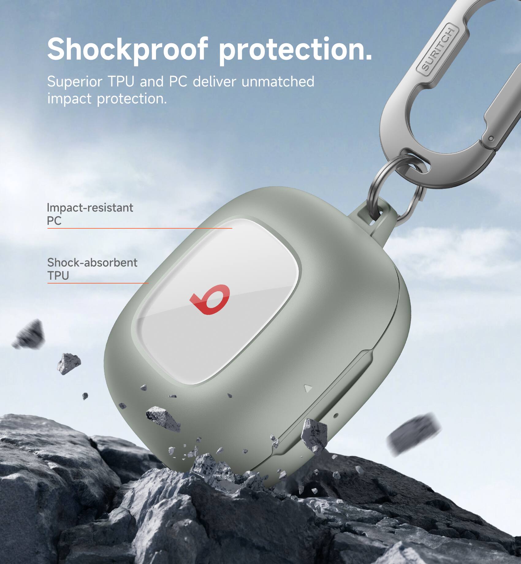 Shockproof protection. Superior TPU and PC deliver unmatched impact protection. Impact-resistant PC Shock-absorbent TPU