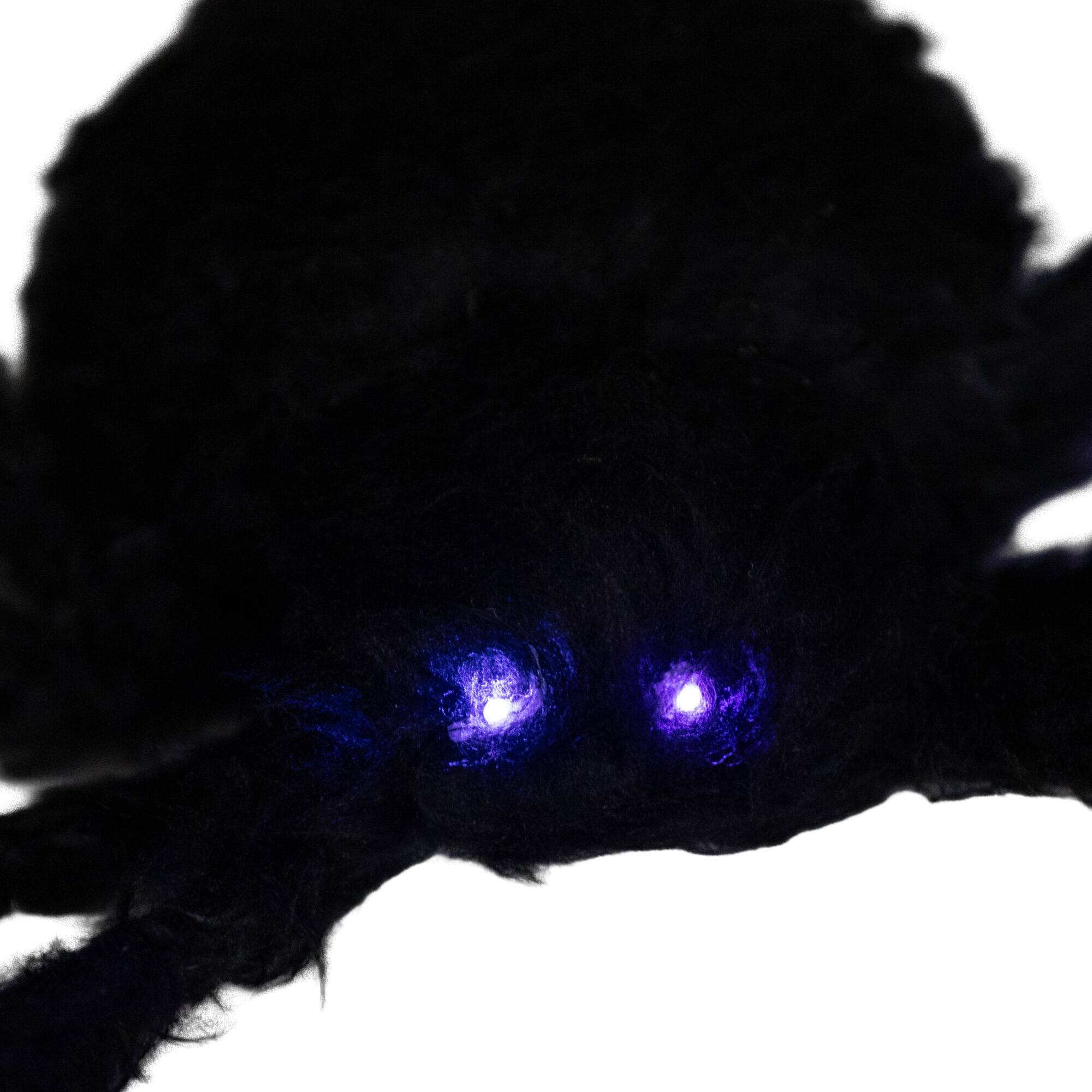 Alt View 8. Homcom - 3.25" Outdoor Halloween Decoration, Light-up Oversized Spider Halloween Prop with Light Up Bendable Legs - Black.