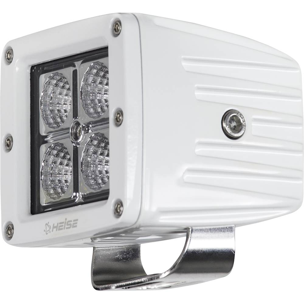 Left View: Heise - 960-Lumen 3" Cube LED Marine Lights (2-Pack) - White