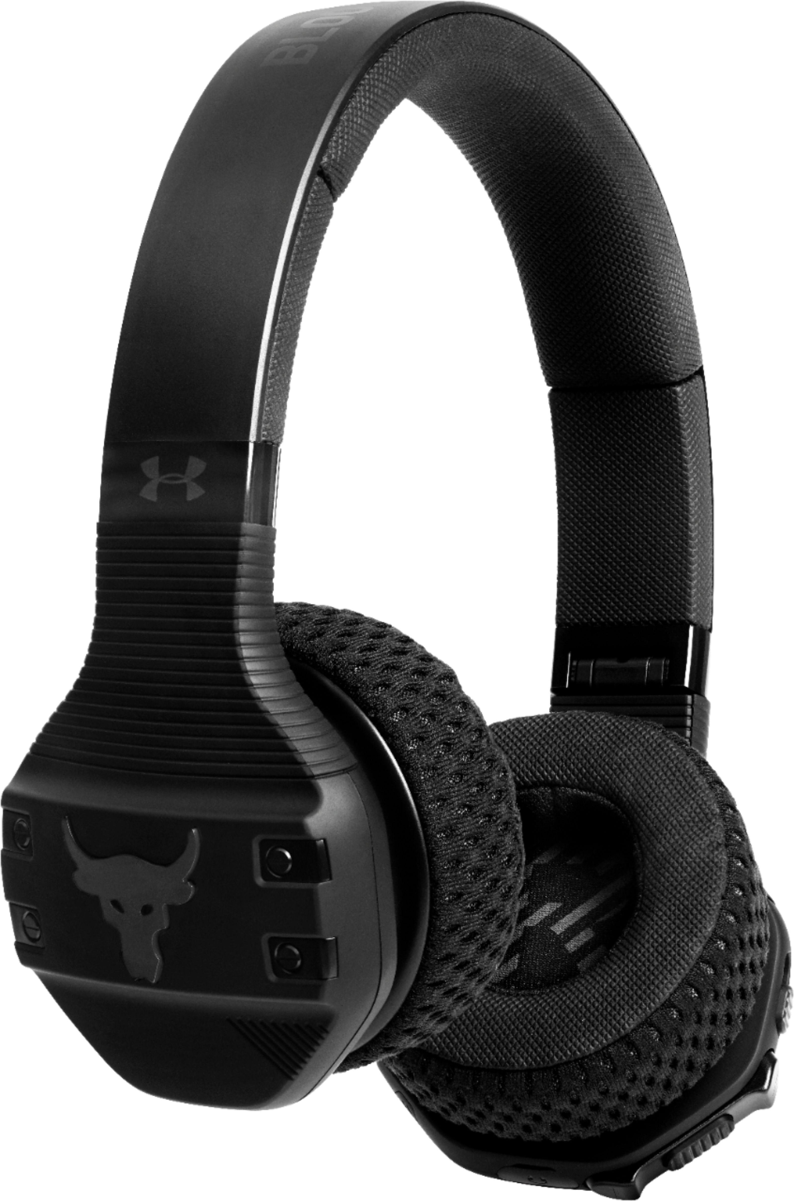 Imaginación para agregar Asimilar Customer Reviews: JBL UA Sport Wireless Train Headphones Project Rock  Edition BLACK UAROCKOEBTBLKMAM - Best Buy