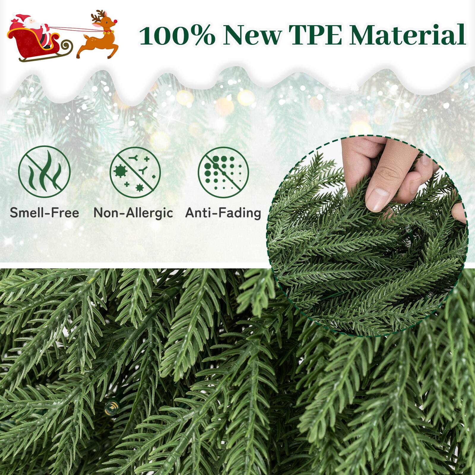 100% New TPE Material

- Smell-Free
- Non-Allergic
- Anti-Fading