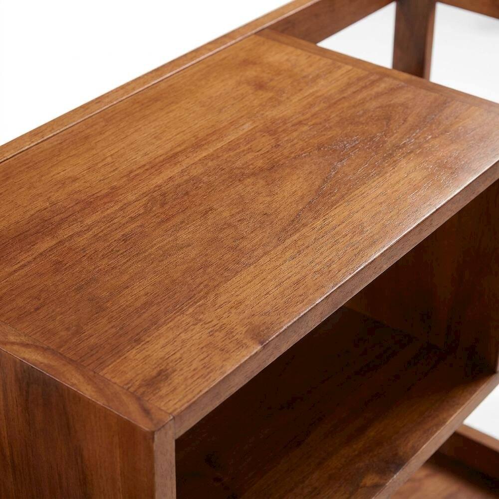 Alt View 2. FurniFact - Brown Large Walnut Record Player Stand - Walnut.