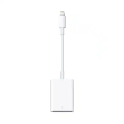 Front. Apple - Lightning to SD Card Camera Reader - White.