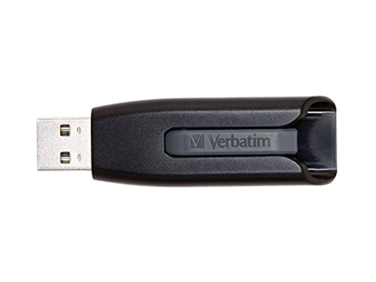 Alt View 5. Verbatim - 256GB V3 USB 3.0 FLASH DRIVE - Black/Gray.
