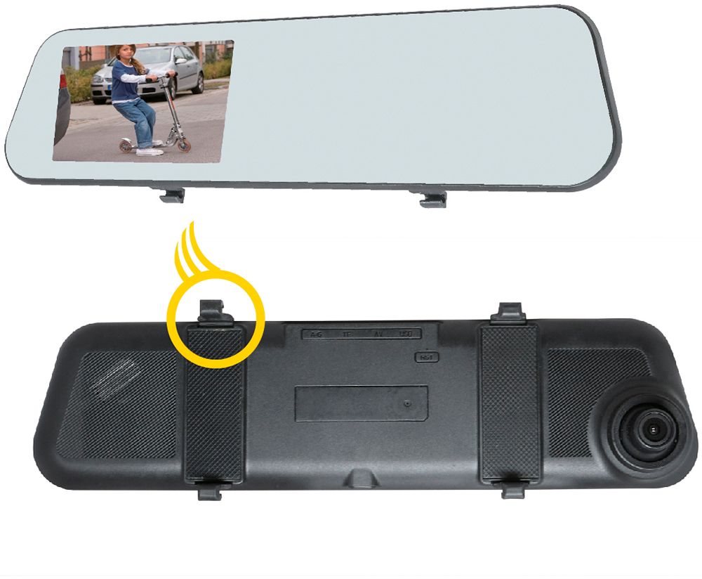 Angle View: EchoMaster - Front and Rear Camera Dash Cam - Black