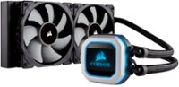 Front Zoom. CORSAIR - Hydro Series H100i PRO Liquid CPU Cooler 120mm Liquid Cooling System with RGB Lighting - Black/Gray.