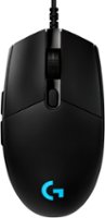 Logitech - G Pro (Hero) Wired Optical Gaming Mouse with LIGHTSYNC RGB Lighting - Black - Front_Zoom