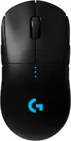 Logitech - PRO Lightweight Wireless Optical Ambidextrous Gaming Mouse with RGB Lighting - Black - Front_Zoom
