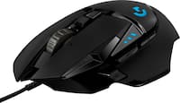 Front. Logitech - G502 HERO Wired Optical Gaming Mouse with RGB Lighting - Black.