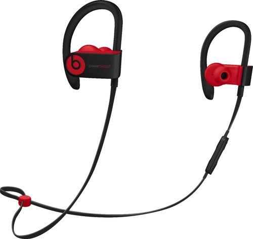 Beats by Dr. Dre - Geek Squad Certified Refurbished Powerbeats³ Wireless Earphones - The Beats Decade Collection - Defiant Black-Red