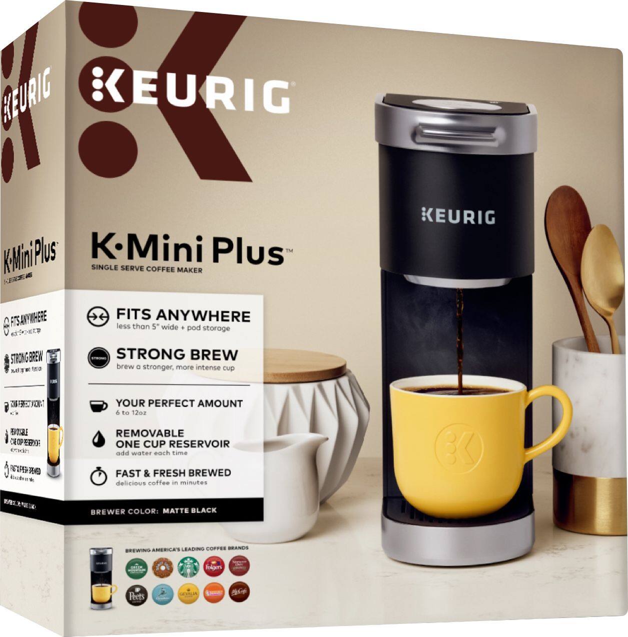 Alt View 19. Keurig - K-Mini Plus Single Serve K-Cup Pod Coffee Maker - Matte Black.