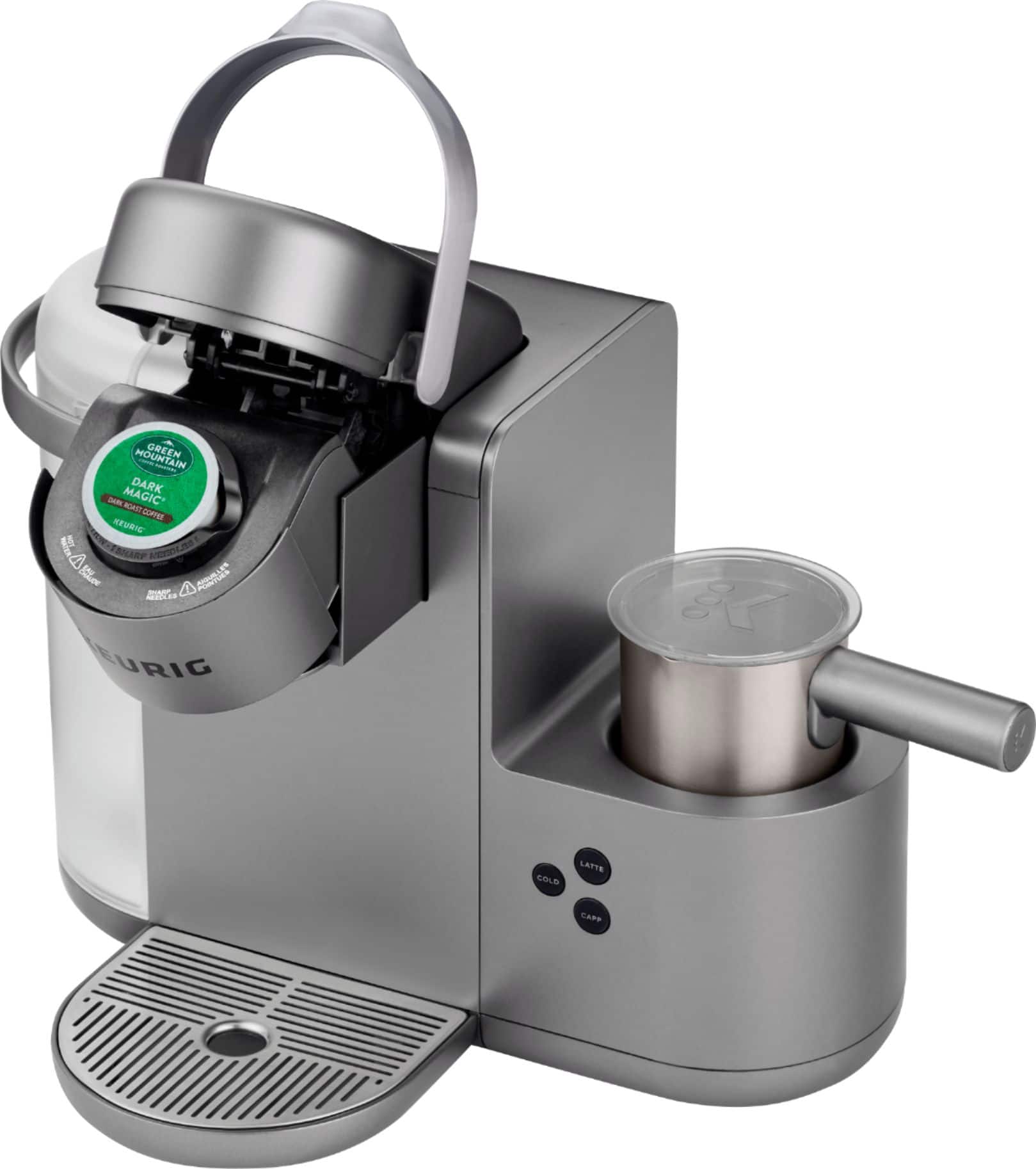 Left. Keurig - K-Cafe Special Edition Single Serve K-Cup Pod Coffee Maker with Milk Frother - Nickel.