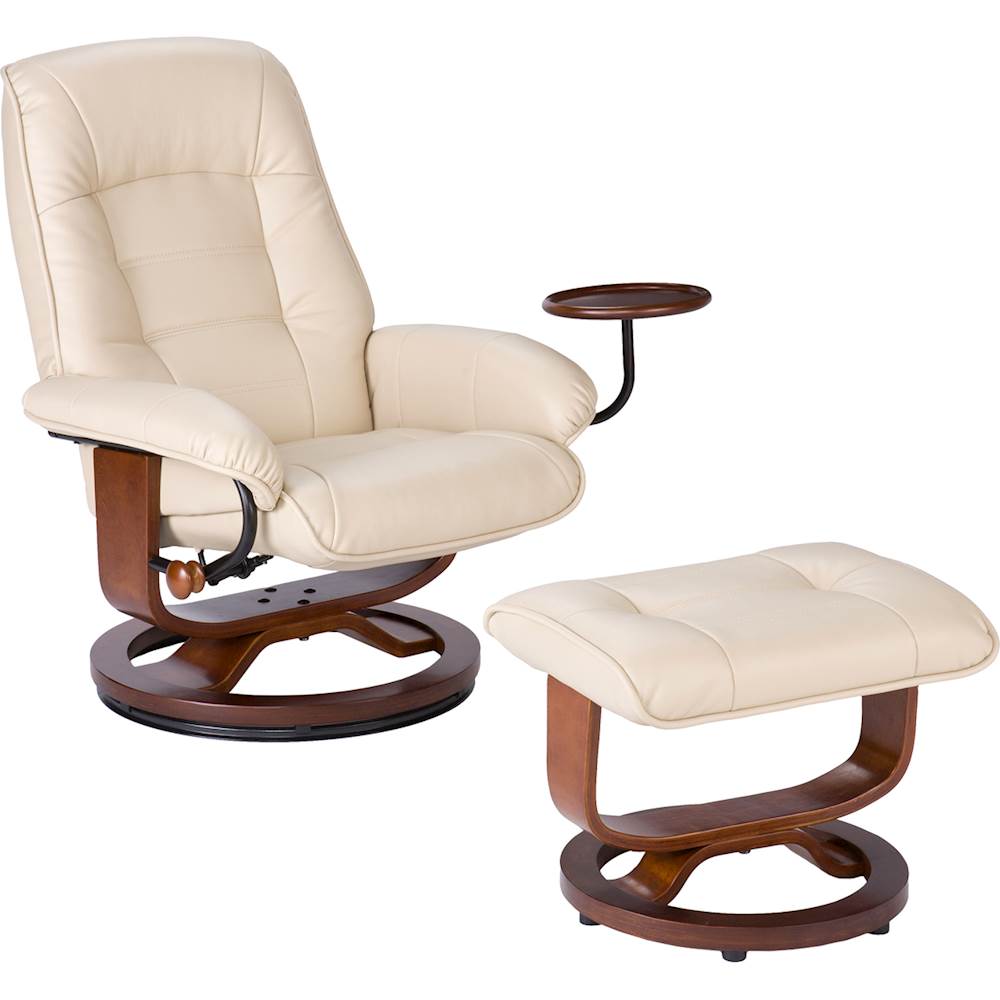 Angle View: SEI Furniture - Reclining Bonded Leather Armchair - Taupe