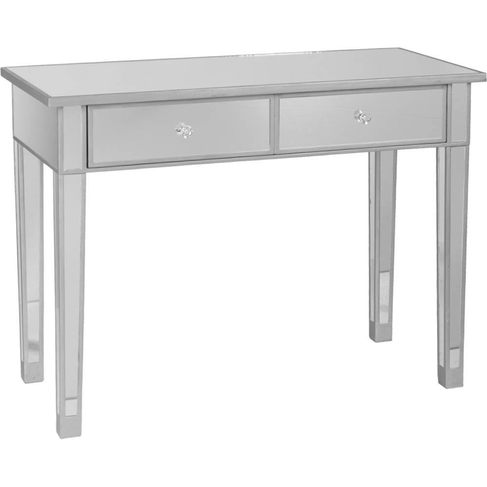 Angle View: SEI - Mirage Mirrored 2-Drawer Console Table - Matte Silver