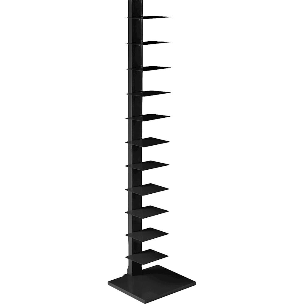 Angle View: SEI Furniture - 12-Shelf Spine Tower Bookcase - Jet Black