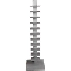SEI Furniture - 11-Shelf Spine Tower Bookcase - Silver - Front_Zoom