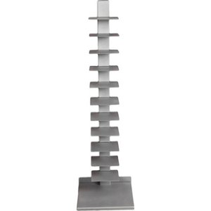 SEI Furniture - 11-Shelf Spine Tower Bookcase - Silver