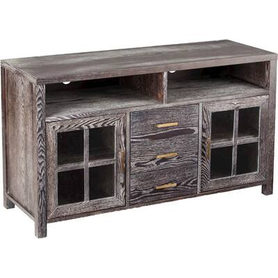 SEI - Kenwick TV Console for Most Flat-Panel TVs Up to 46" Wide - Dark Gray With White Liming And Antique Bronze